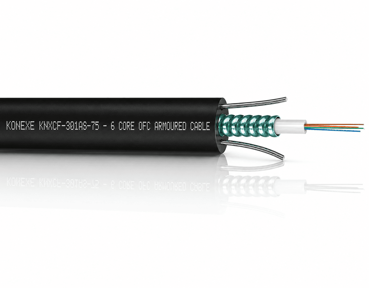 Konexe 6 core single mode unitube armoured optical fiber cable with eccs steel tape